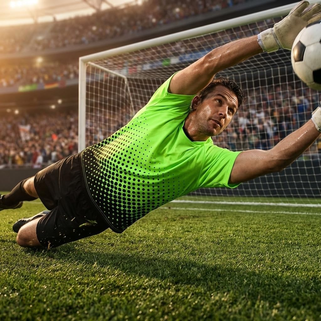 Short Sleeve Goalkeeper Jersey – Lightweight, Moisture-Wicking, Sublimated Design for Adult Soccer Goalies Neon Green～～～$15.99～～～mysite～shopiaas～啦啦啦