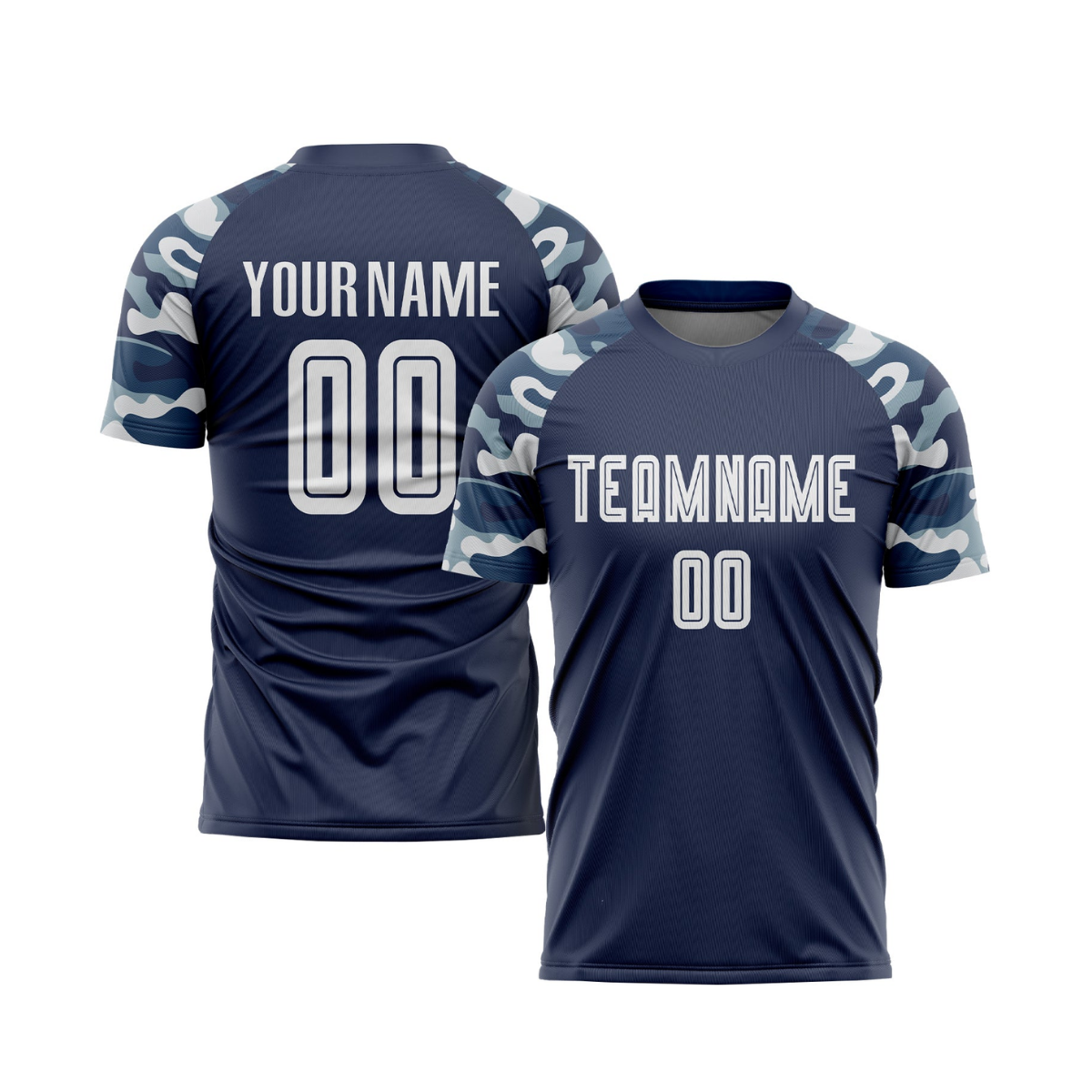 Custom Navy White-Camo Sublimation Soccer Uniform Jersey～～～$16.99～Sublimation Soccer～～mysite～shopiaas～啦啦啦