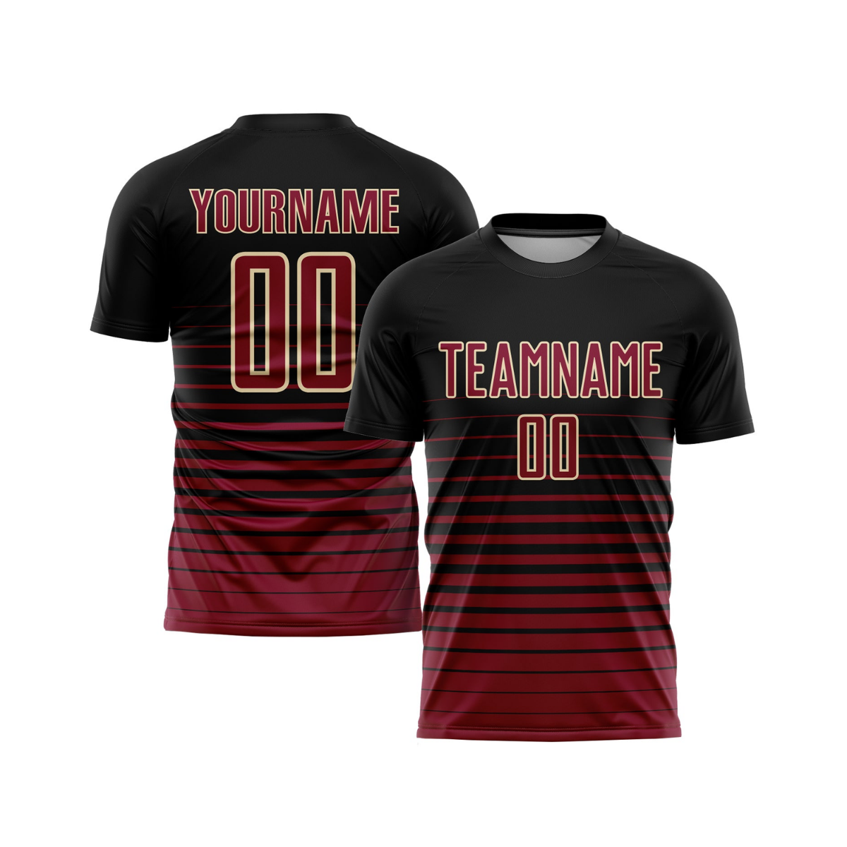 Custom Black Maroon-Cream Pinstripe Fade Fashion Sublimation Soccer Uniform Jersey～～～$16.99～Sublimation Soccer～～mysite～shopiaas～啦啦啦