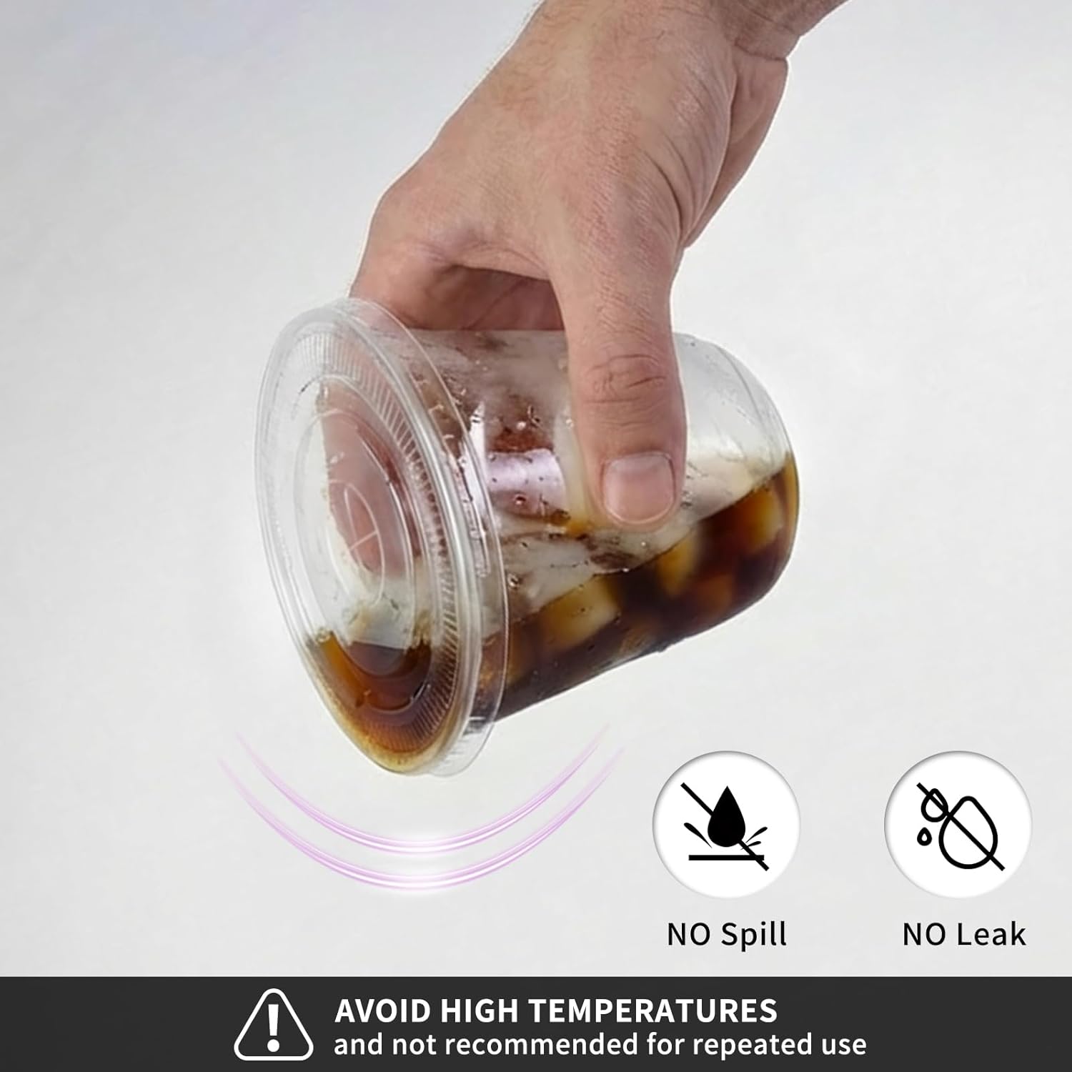 Astomi 10 oz Disposable Plastic Cups, Clear Iced Coffee Cups with Lids and Straws, Sturdy and Food-Safe Plastic Cups with Lids, Portable Clear Drink Cups for Parties, Events, and Offices