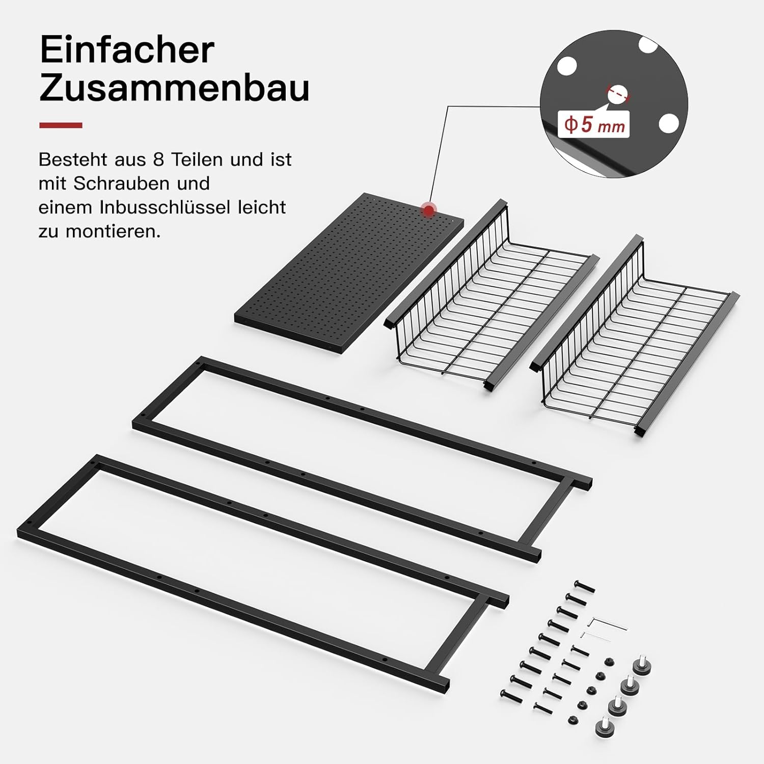 Rainsworth Drinks Crate Rack with Shelf with Metal Mesh Holder, 33D x 75W x 113H cm, 4 Crate Shelves for 4 Crates, Drinks Rack with Adjustable Feet