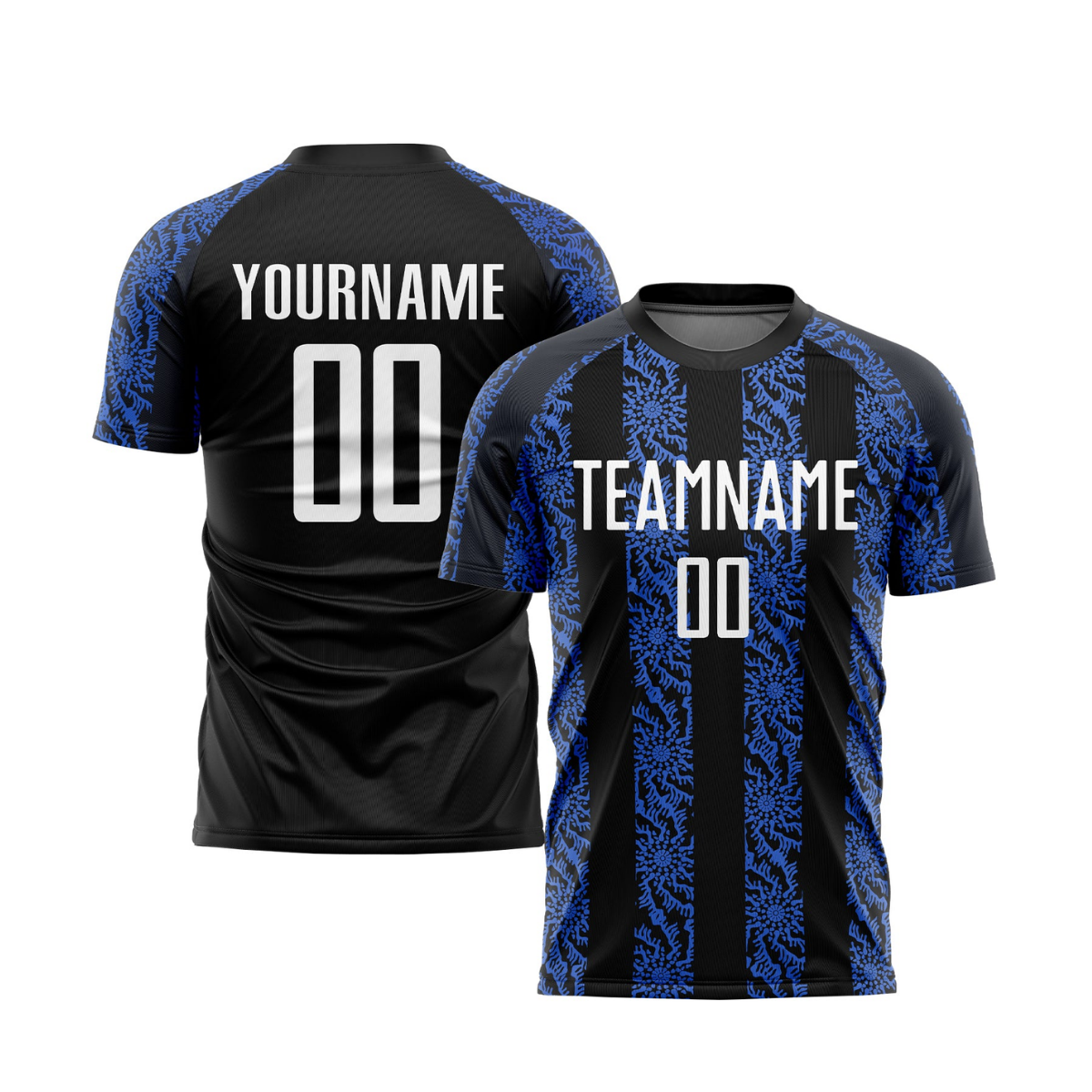 Custom Black White-Royal Sublimation Soccer Uniform Jersey～～～$16.99～Sublimation Soccer～～mysite～shopiaas～啦啦啦