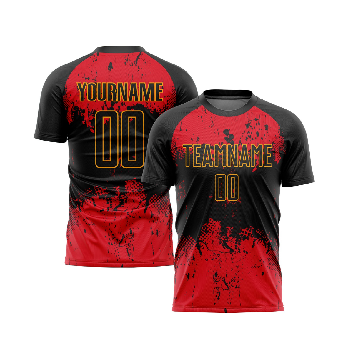 Custom Black Red-Gold Sublimation Soccer Uniform Jersey～～～$16.99～Sublimation Soccer～～mysite～shopiaas～啦啦啦