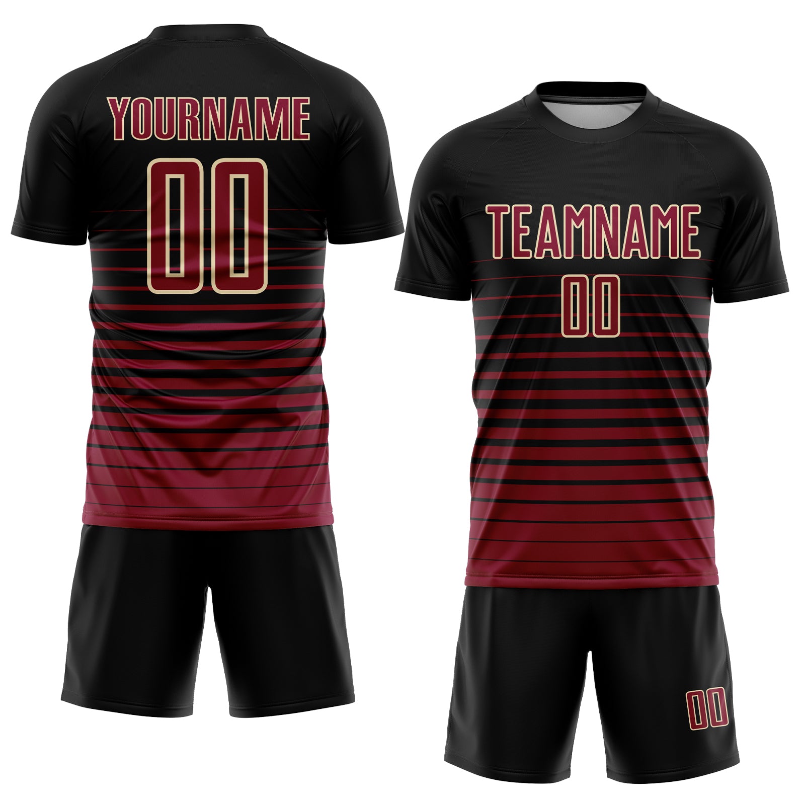 Custom Black Maroon-Cream Pinstripe Fade Fashion Sublimation Soccer Uniform Jersey～～～$16.99～Sublimation Soccer～～mysite～shopiaas～啦啦啦