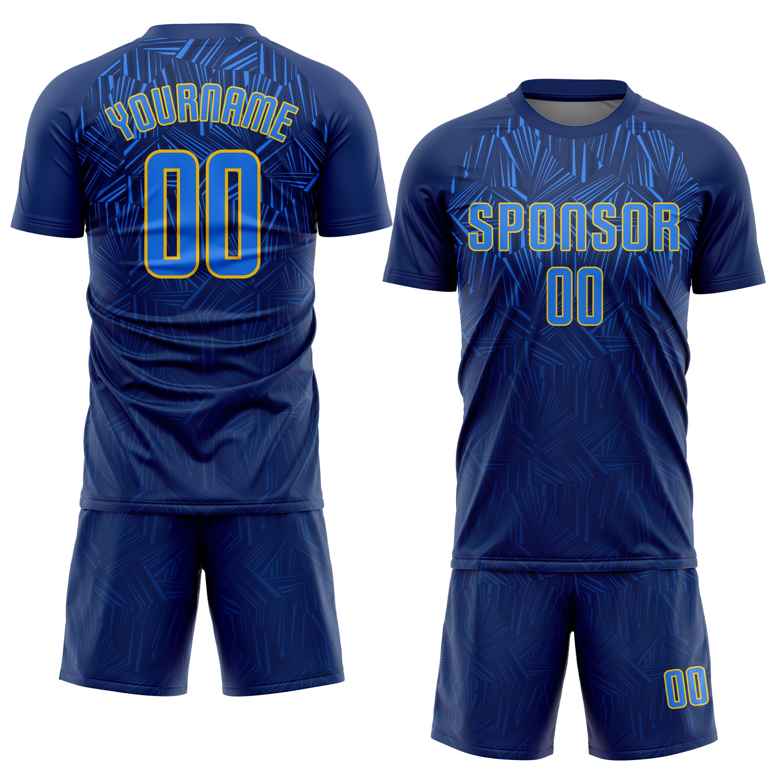 Custom Navy Royal-Gold Sublimation Soccer Uniform Jersey～～～$16.99～Sublimation Soccer～～mysite～shopiaas～啦啦啦