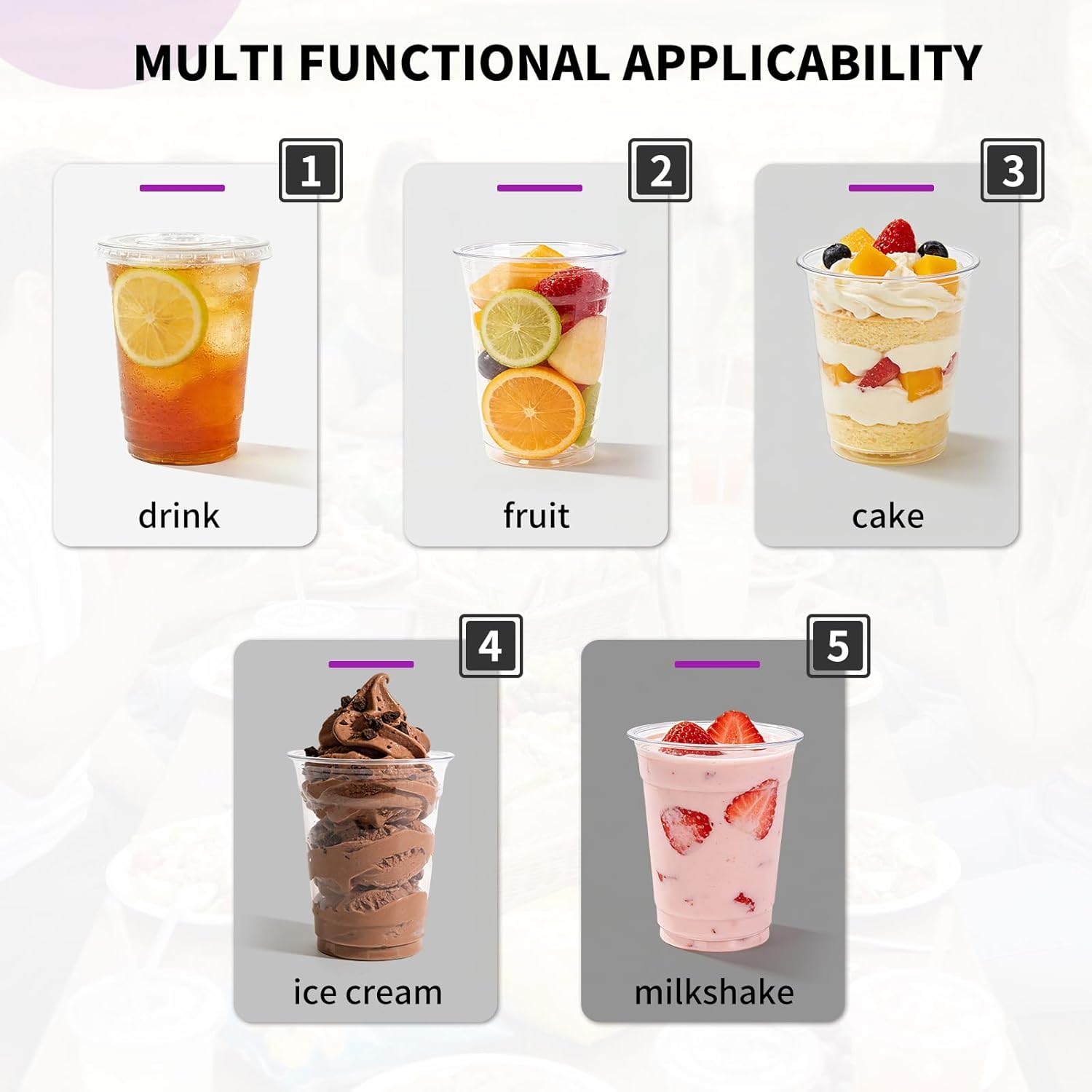 Astomi 10 oz Disposable Plastic Cups, Clear Iced Coffee Cups with Lids and Straws, Sturdy and Food-Safe Plastic Cups with Lids, Portable Clear Drink Cups for Parties, Events, and Offices