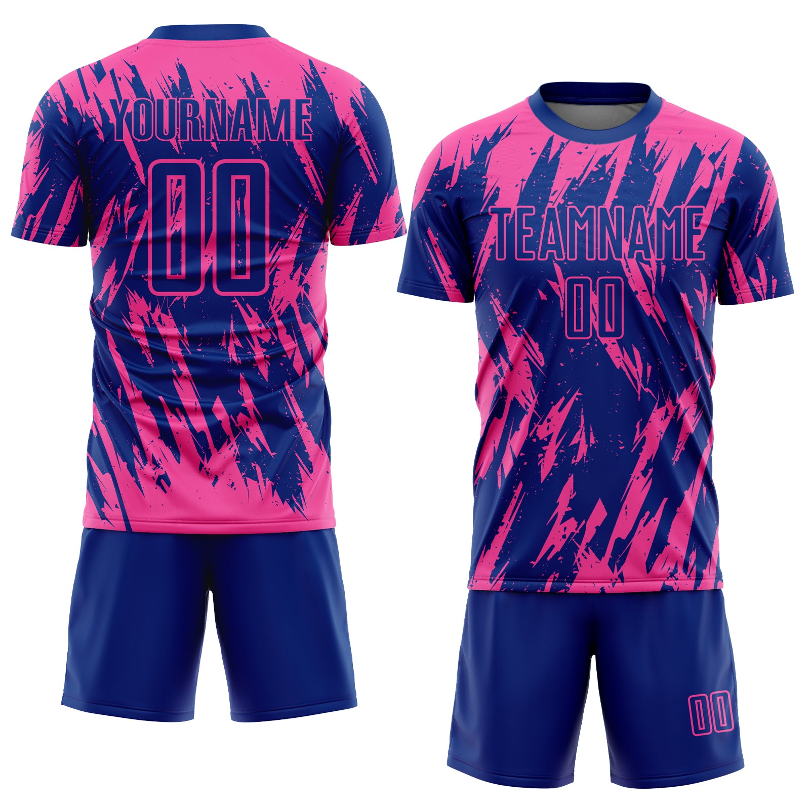 Custom Pink Royal Sublimation Soccer Uniform Jersey～～～$16.99～Sublimation Soccer～～mysite～shopiaas～啦啦啦