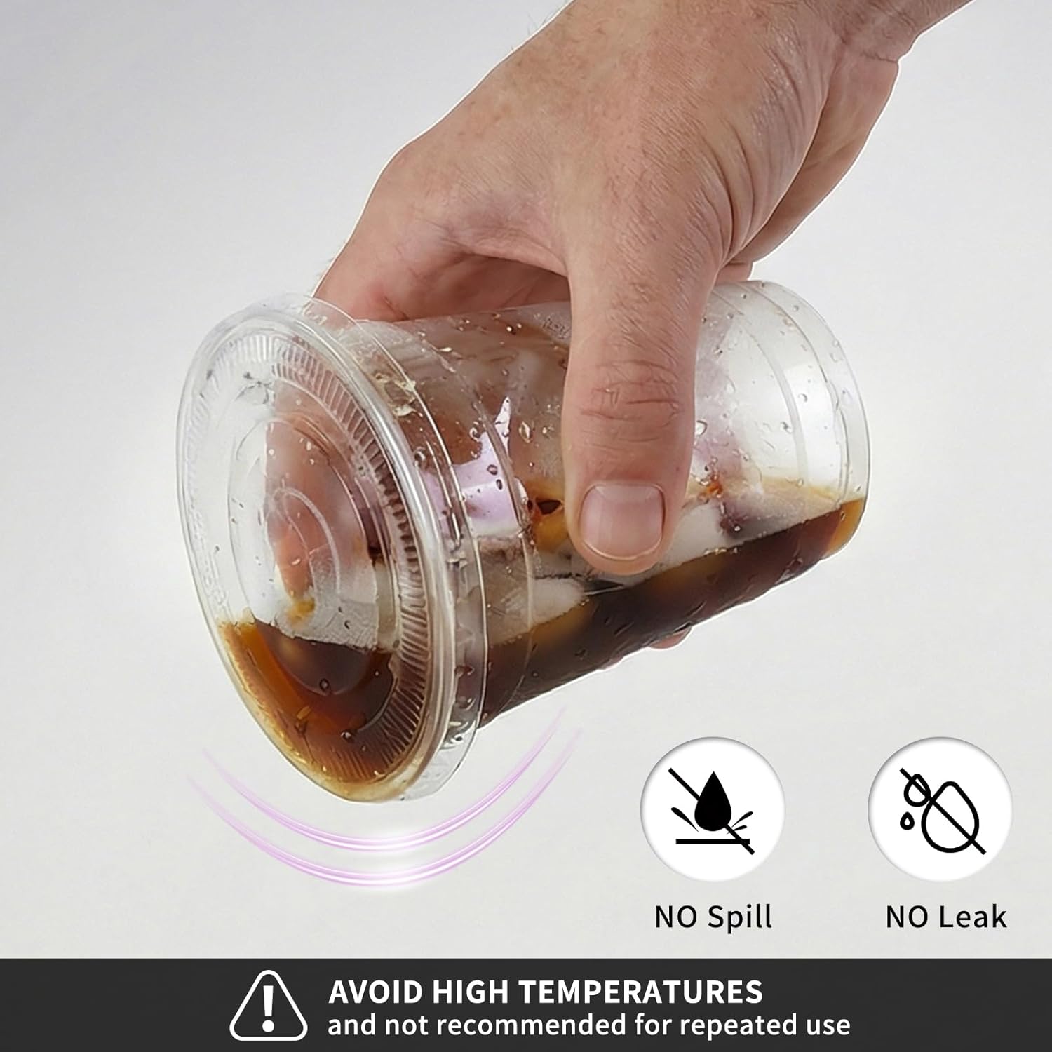 Astomi 10 oz Disposable Plastic Cups, Clear Iced Coffee Cups with Lids and Straws, Sturdy and Food-Safe Plastic Cups with Lids, Portable Clear Drink Cups for Parties, Events, and Offices