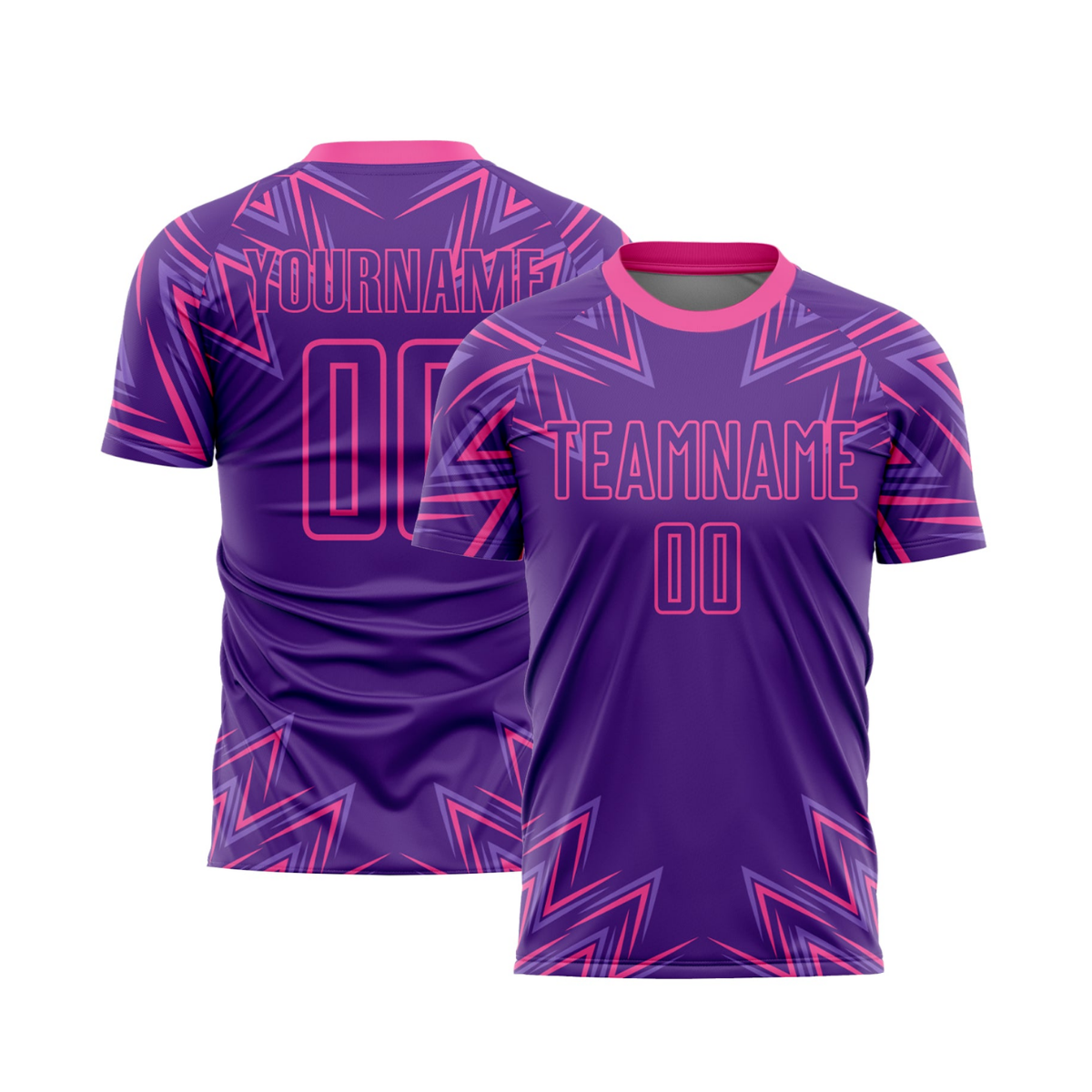 Custom Purple Pink Geometric Shapes Sublimation Soccer Uniform Jersey～～～$16.99～Sublimation Soccer～～mysite～shopiaas～啦啦啦