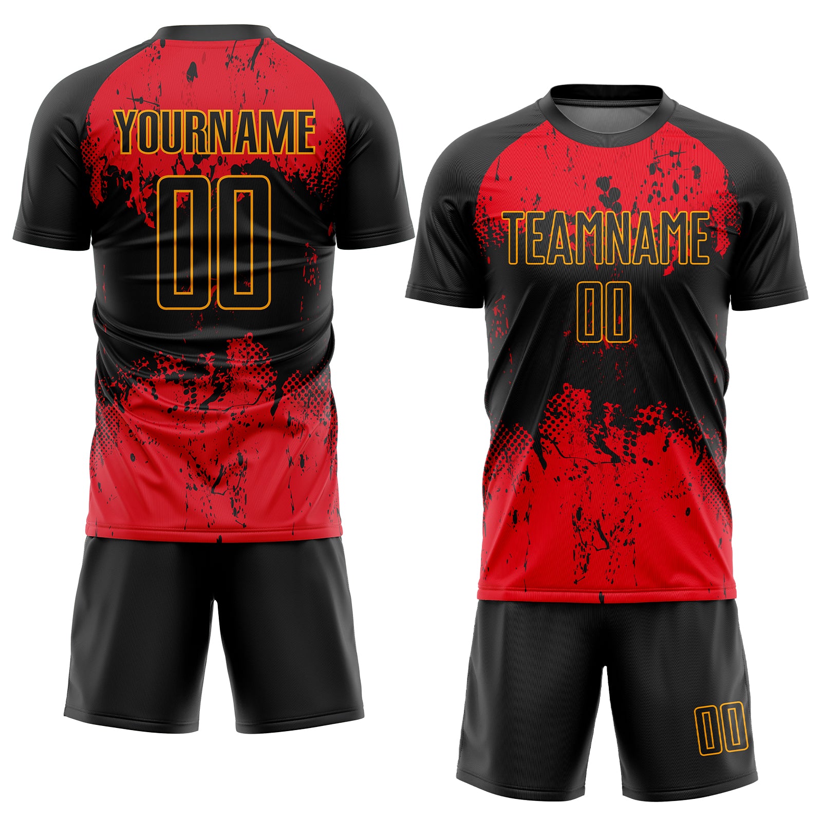 Custom Black Red-Gold Sublimation Soccer Uniform Jersey～～～$16.99～Sublimation Soccer～～mysite～shopiaas～啦啦啦