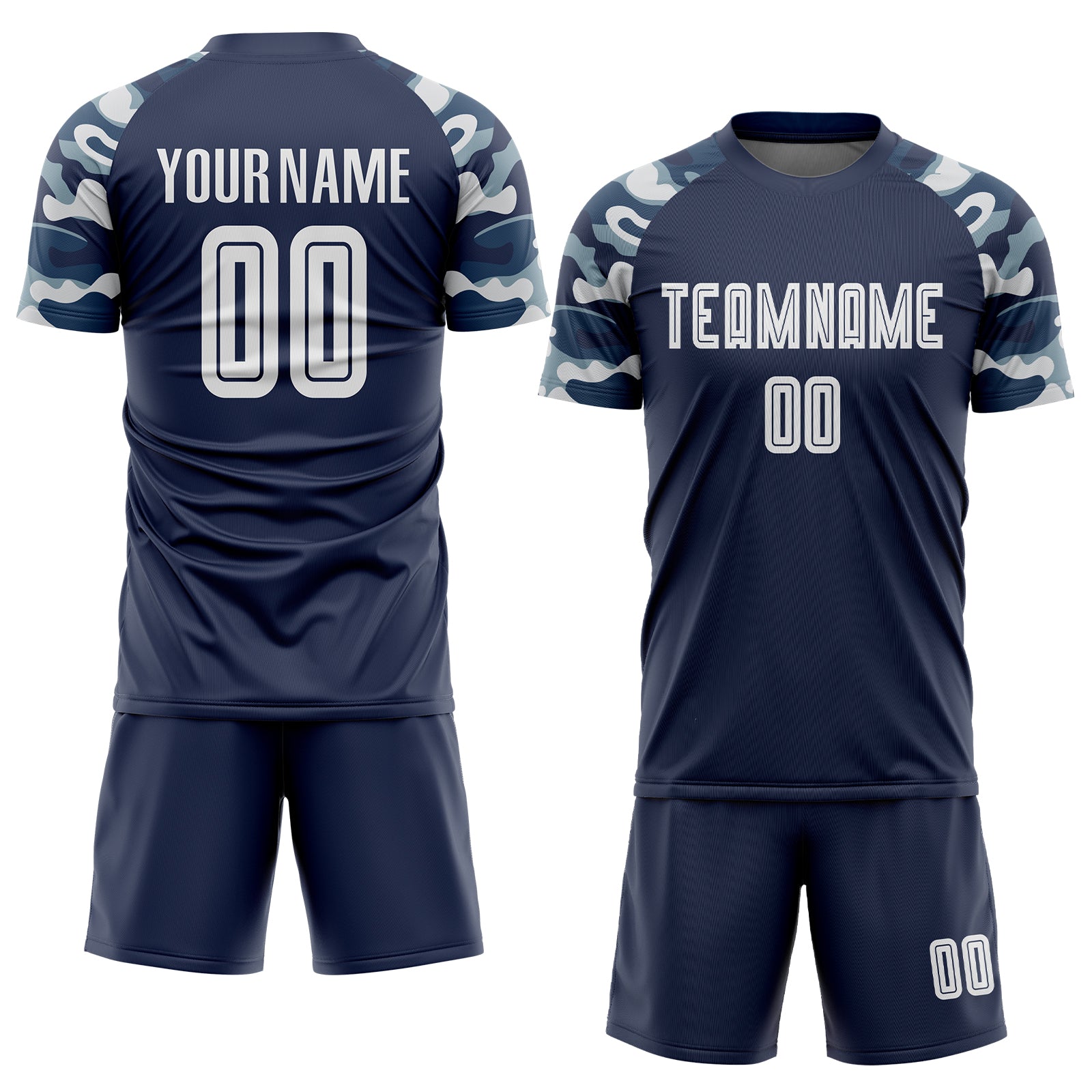 Custom Navy White-Camo Sublimation Soccer Uniform Jersey～～～$16.99～Sublimation Soccer～～mysite～shopiaas～啦啦啦