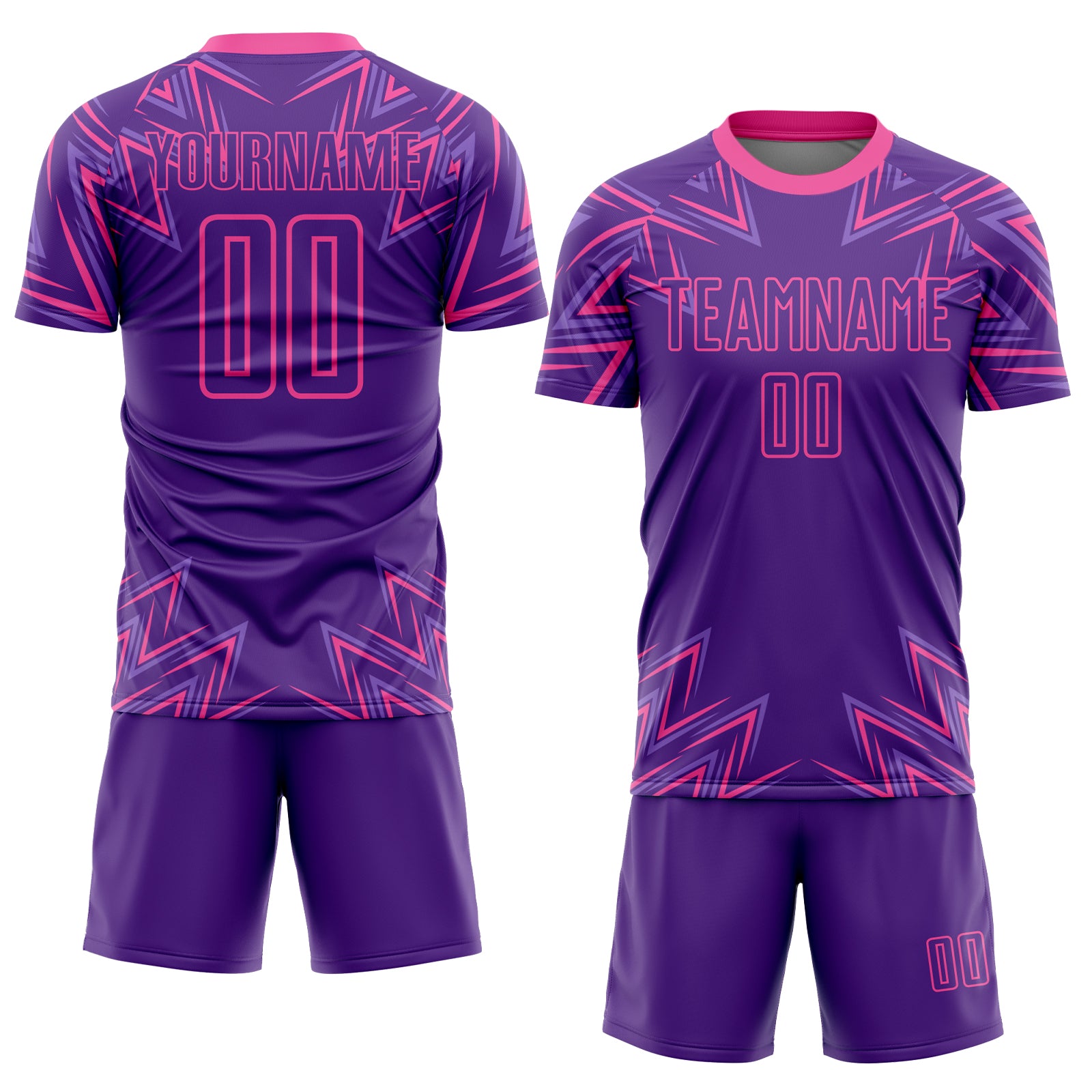 Custom Purple Pink Geometric Shapes Sublimation Soccer Uniform Jersey～～～$16.99～Sublimation Soccer～～mysite～shopiaas～啦啦啦