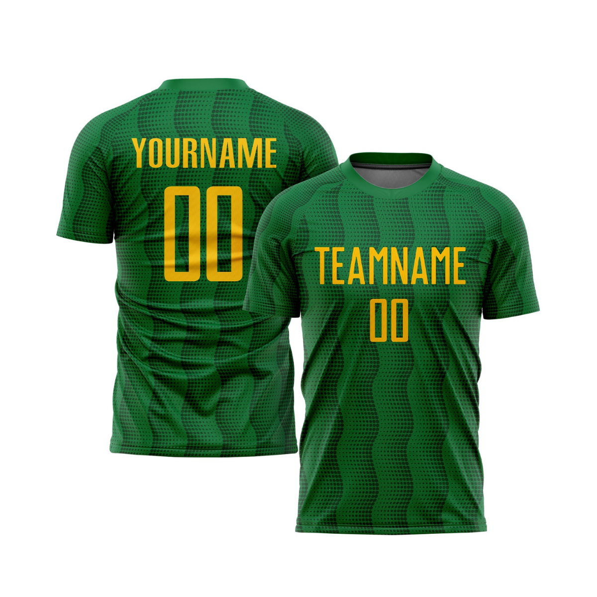 Custom Kelly Green Gold Sublimation Soccer Uniform Jersey～～～$16.99～Sublimation Soccer～～mysite～shopiaas～啦啦啦