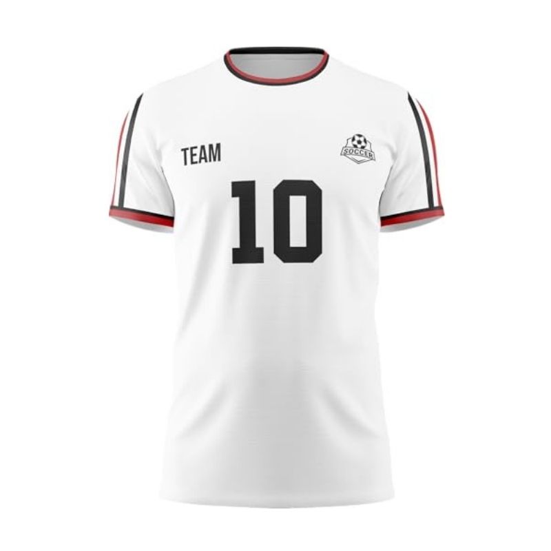 Side Stripe Crew Neck Soccer Jersey, Blank Custom Print Breathable Team Training Shirt～Personalized Soccer Uniform～～$34.99～Soccer Jersey～～Amazon Seller～shopiaas～啦啦啦