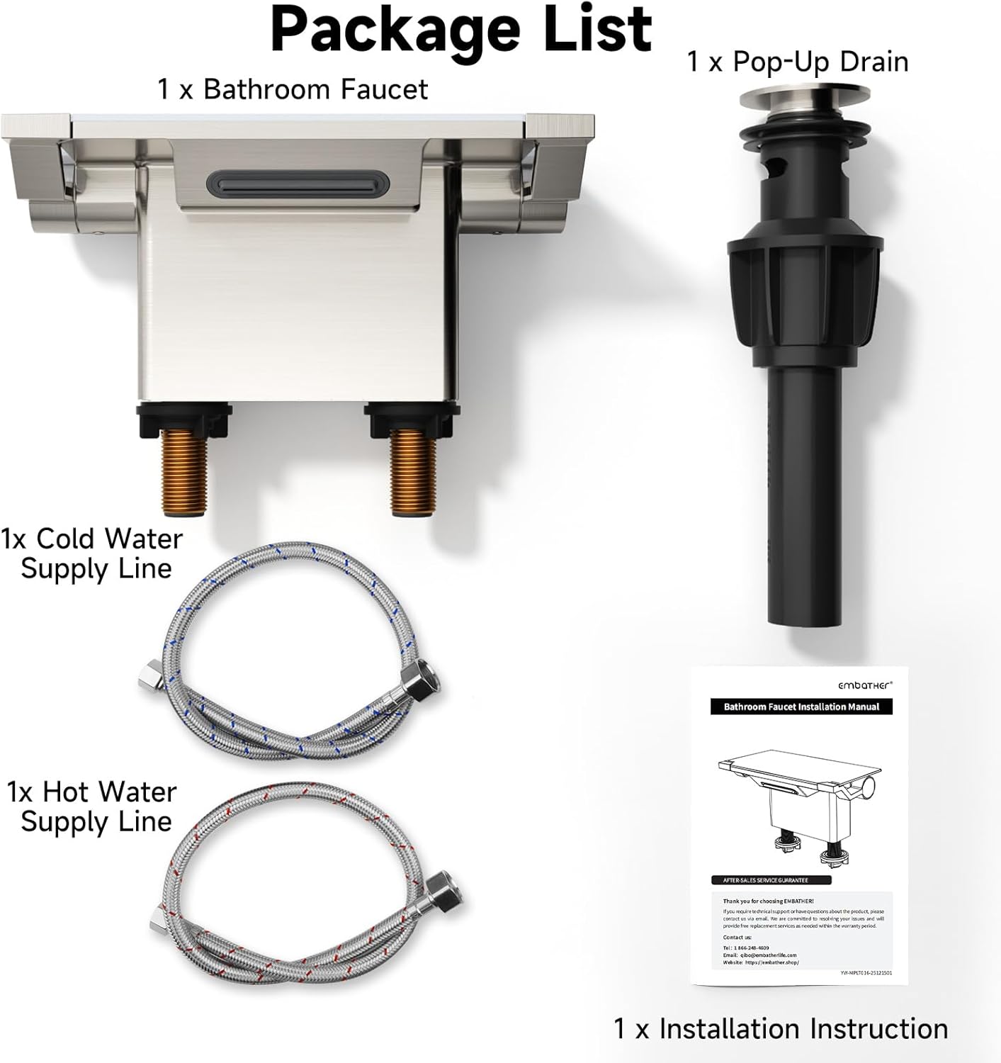 EMBATHER Matte Black Bathroom Faucet with Storage Platform for Bathroom Sink - NSF Certified 4 Inch 2 Handle Basin Faucet, Widerspread Bathroom Sink Faucet