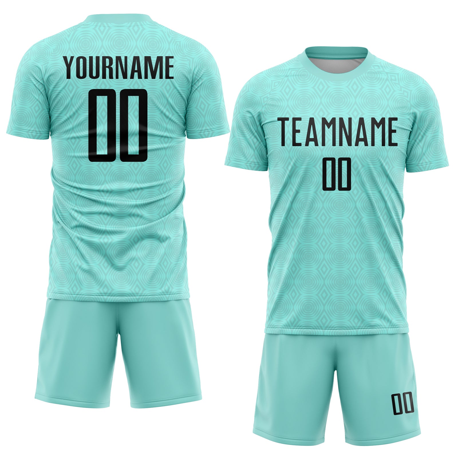 Custom Ice Blue Black Geometric Shapes Sublimation Soccer Uniform Jersey～～～$16.99～Sublimation Soccer～～mysite～shopiaas～啦啦啦
