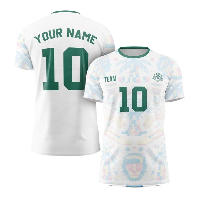 Tropical All Over Print Trendy Soccer Shirt, Custom Player Number Sports Top～Personalized Soccer Uniform～～$34.99～Soccer Jersey～～Amazon Seller～shopiaas～啦啦啦