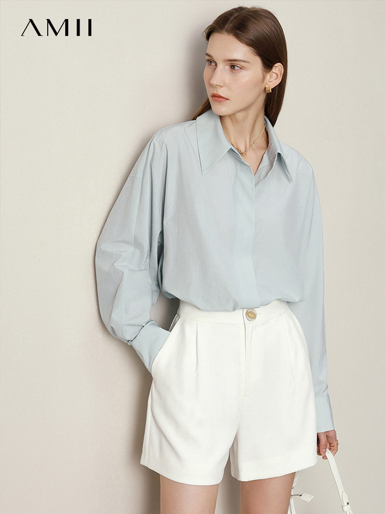 kun buzu weight Amii Minimalism Women Shirts Office Lady Blouse For Women Loose Solid Elegant Blusas Ladies Clothing Casual Female Tops 12230012～～～$100.00～～～～shopiaas～啦啦啦