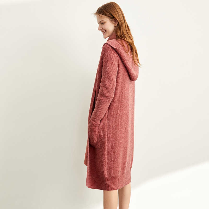 Amii Minimalism Spring Lazy Sweater Coat Women Fashion New Loose Hat Long Knitted Female Cardigan Tops  11940475～～～$37.48～～xiong,huan one,huan two,huan three～～shopiaas～啦啦啦