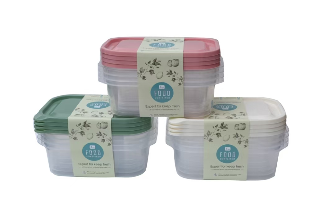 Set de pote plastico de 4 unidades