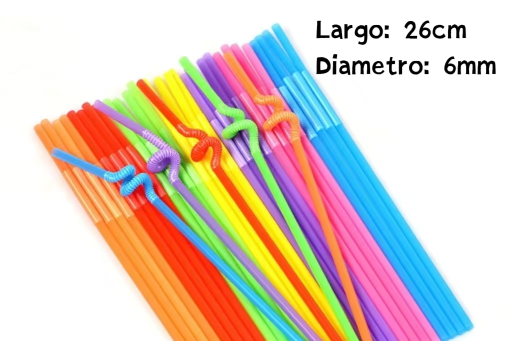 Pajita plástica desechable