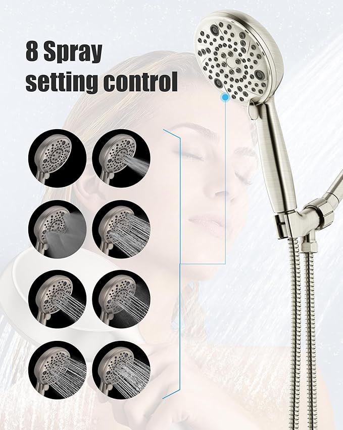 EMBATHER 2-in-1 Bathtub Faucet Set with 8-Mode Shower Head, Single Handle