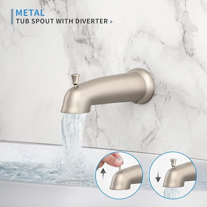 EMBATHER 2-in-1 Bathtub Faucet Set with 8-Mode Shower Head, Single Handle
