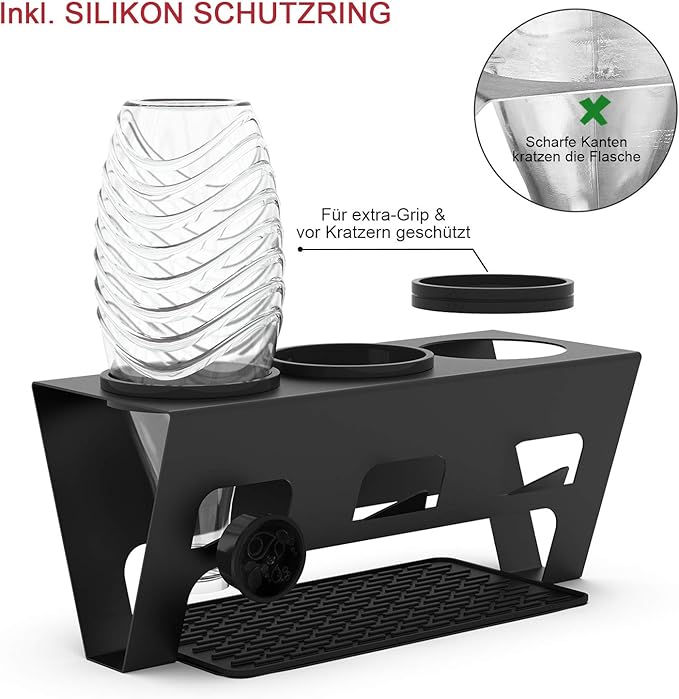 Rainsworth Duo & Crystal Bottle Holder, Set of 3 Accessories, Drip Holder, Drip Rack, Bottle Dryer Glass Bottle, Stainless Steel