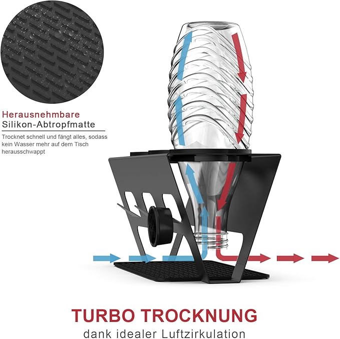 Rainsworth Duo & Crystal Bottle Holder, Set of 3 Accessories, Drip Holder, Drip Rack, Bottle Dryer Glass Bottle, Stainless Steel