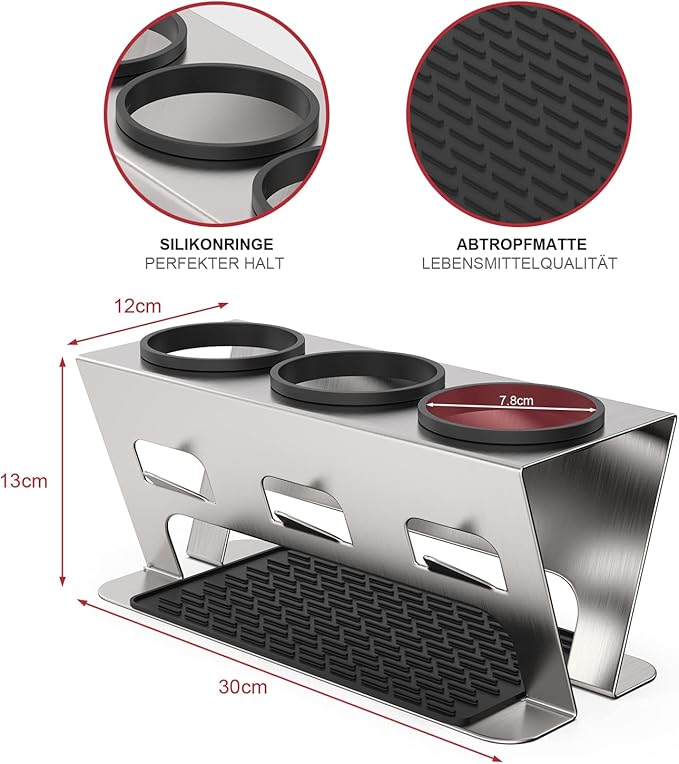 Rainsworth Duo & Crystal Bottle Holder, Set of 3 Accessories, Drip Holder, Drip Rack, Bottle Dryer Glass Bottle, Stainless Steel