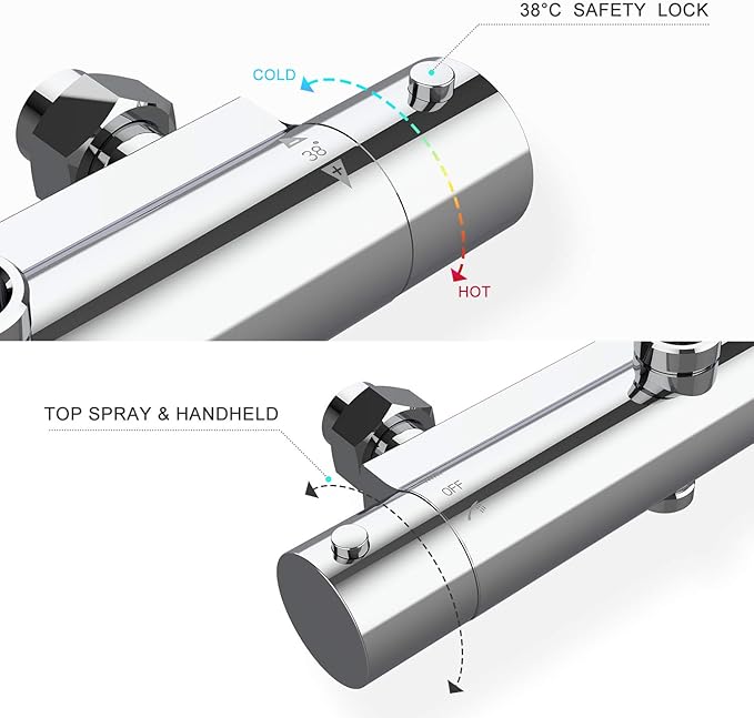 Rainsworth Thermostatic Shower System Round Rain Shower Set