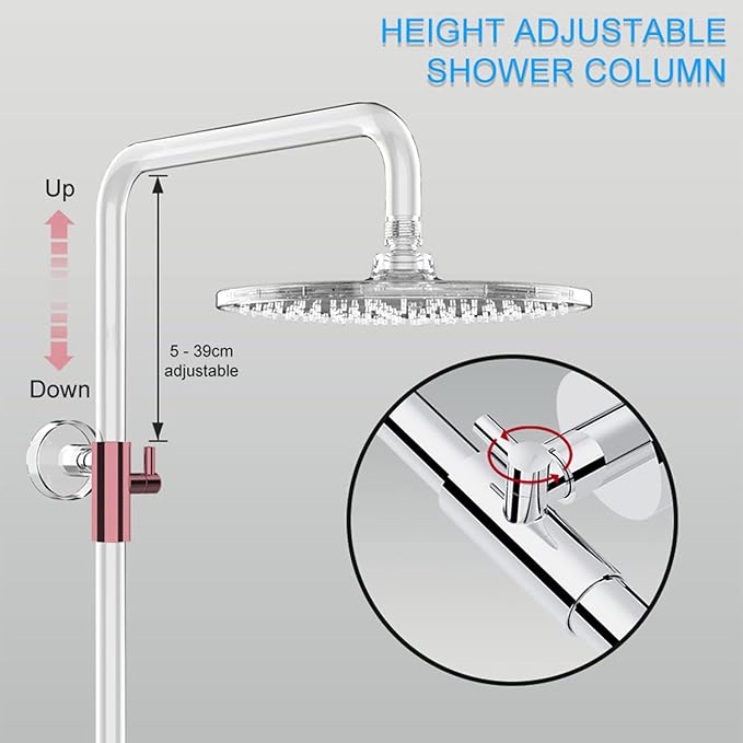 Rainsworth Thermostatic Shower System Round Rain Shower Set