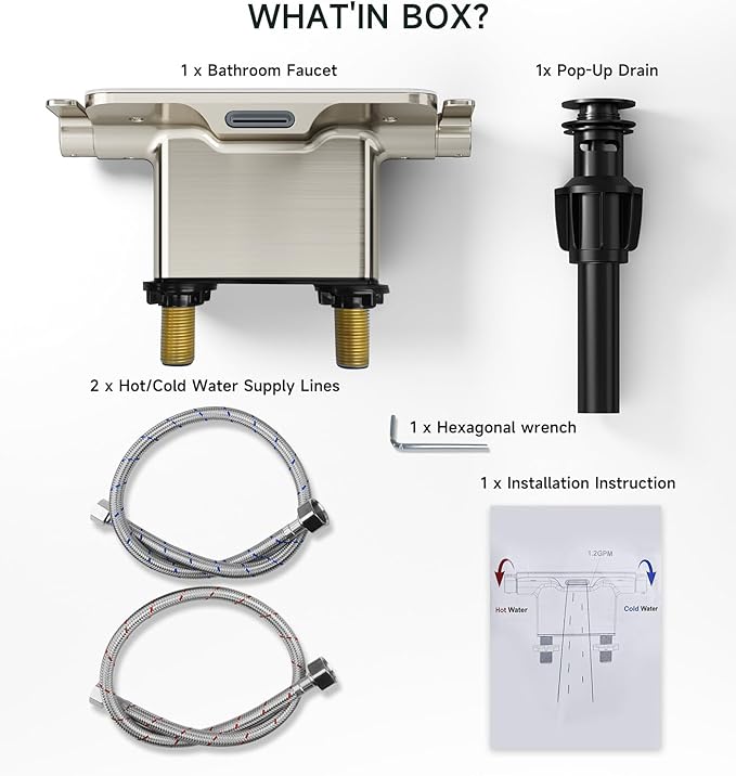 4 Inch 2-Hole Bathroom Sink Faucet with Storage & Drain Stopper