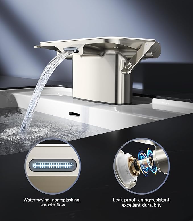 4 Inch 2-Hole Bathroom Sink Faucet with Storage & Drain Stopper