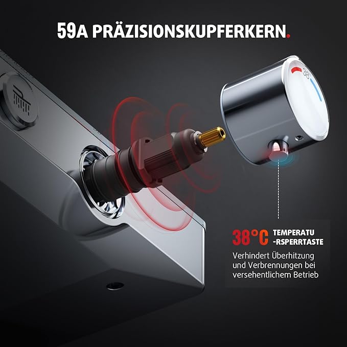 Chrome Thermostatic Shower System with 26x26cm Rain Shower, 3-Mode Handheld & Lower Outlet