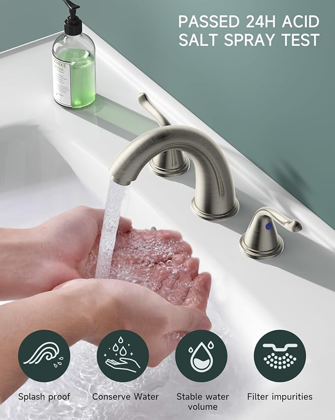 3-Hole 2-Handle RV Bathroom Sink Faucet w/Drain & Supply Lines