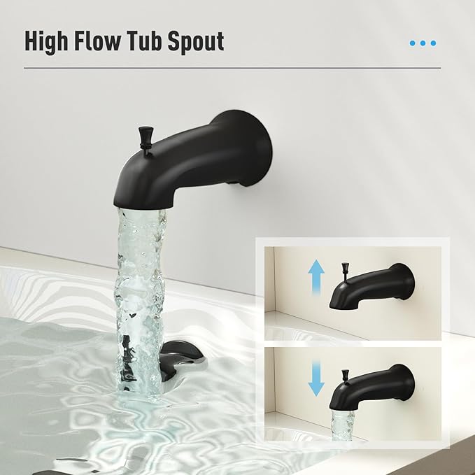 EMBATHER 2-in-1 Bathtub Faucet Set with 8-Mode Shower Head, Single Handle