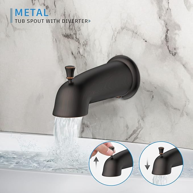 EMBATHER 2-in-1 Bathtub Faucet Set with 8-Mode Shower Head, Single Handle