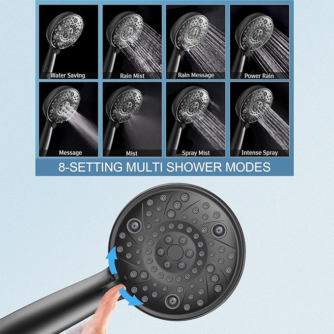 EMBATHER 2-in-1 Bathtub Faucet Set with 8-Mode Shower Head, Single Handle