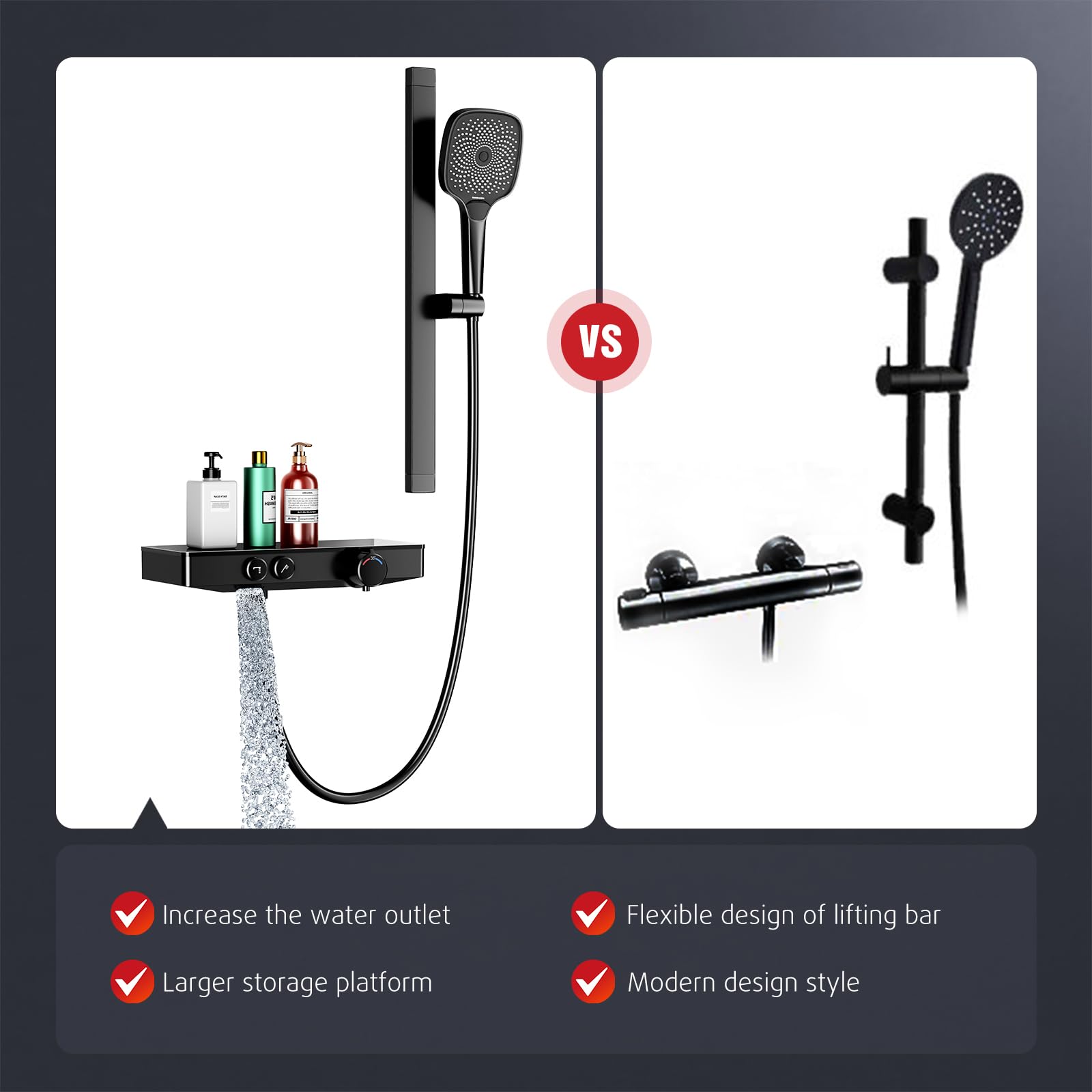 Simple Adjustment Rod Shower Kit (Thermostatic)