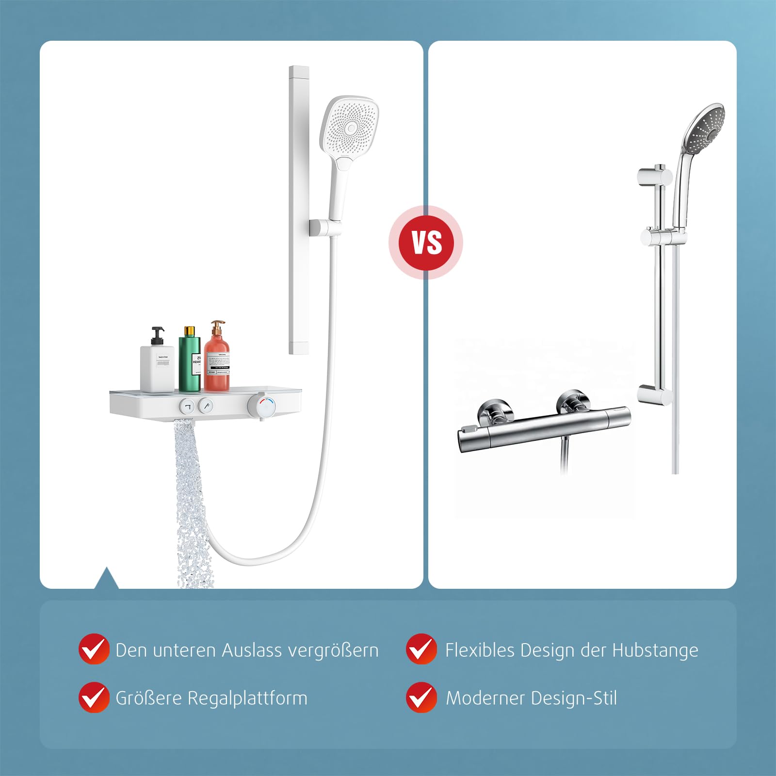 Simple Adjustment Rod Shower Kit (Thermostatic)