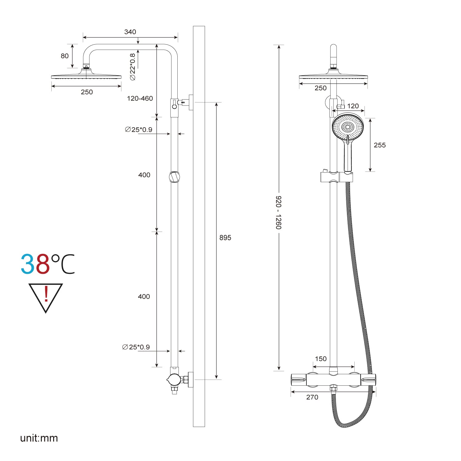 Traditional Shower Set (Thermostatic)