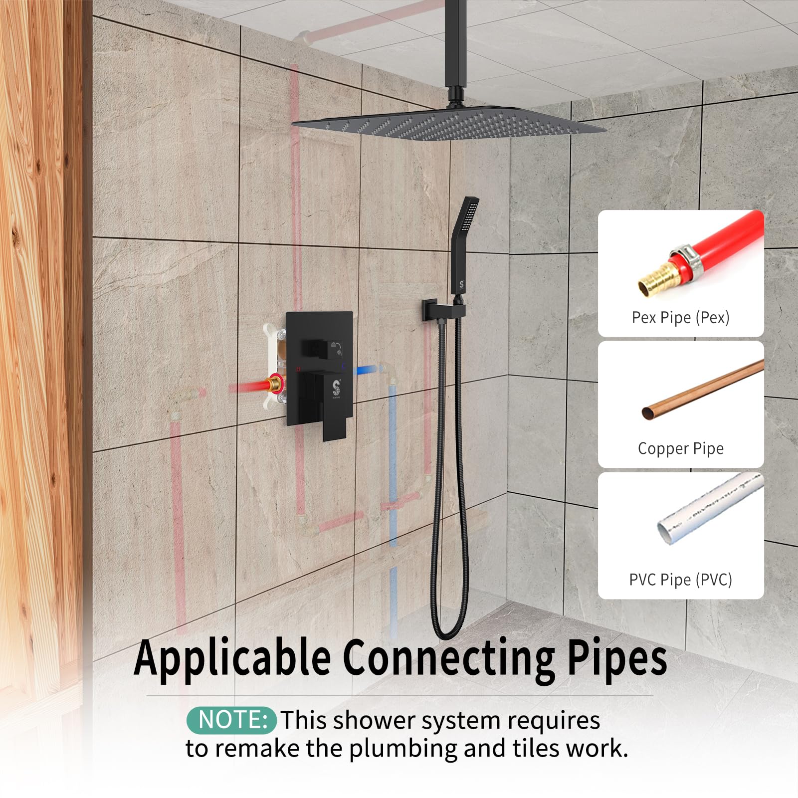 Ceiling Trim Kit Shower Set (Square)