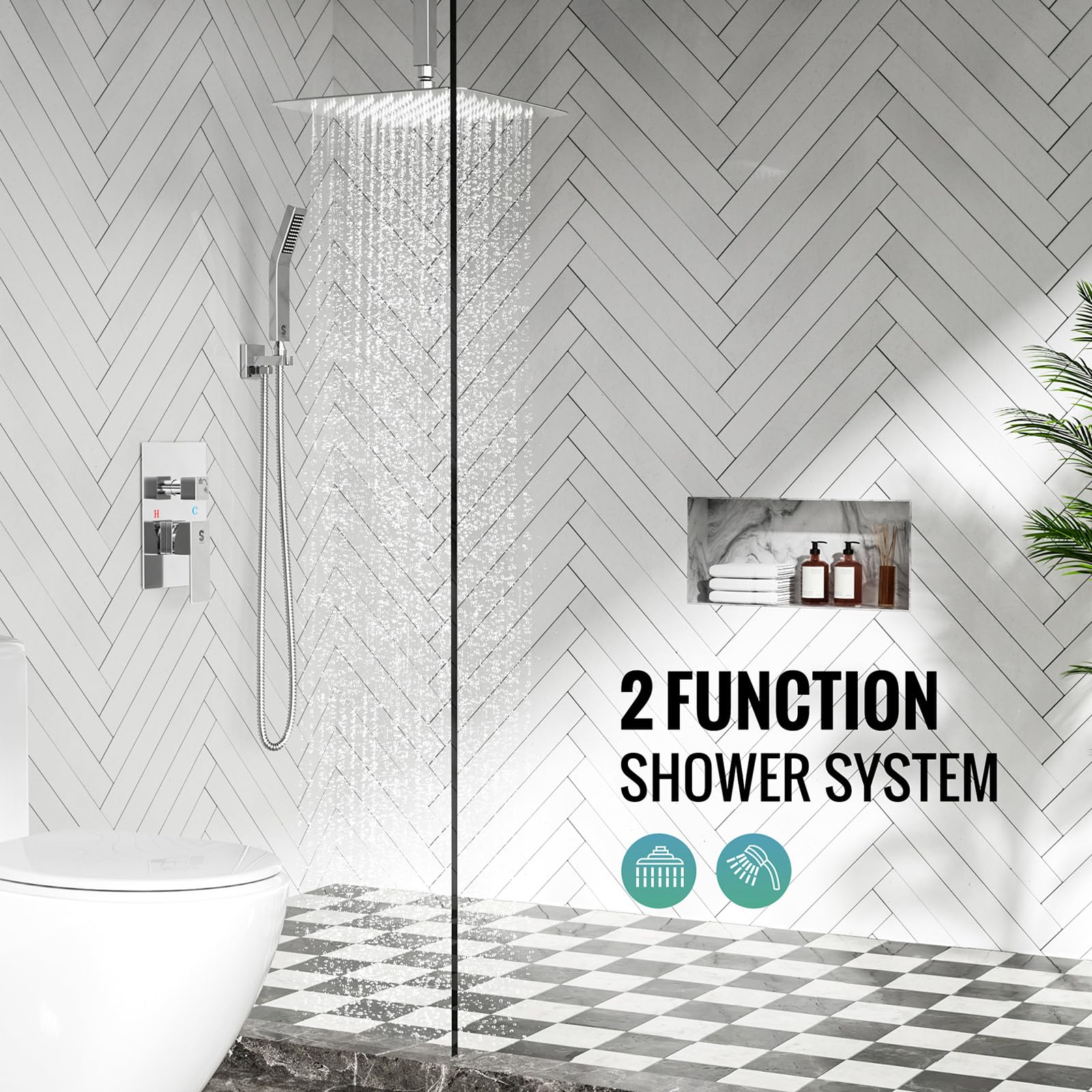 Ceiling Trim Kit Shower Set (Square)