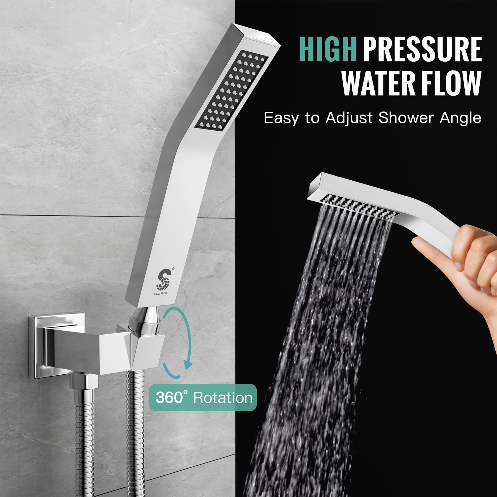 Ceiling Mounted Handle Shower Set (Square)