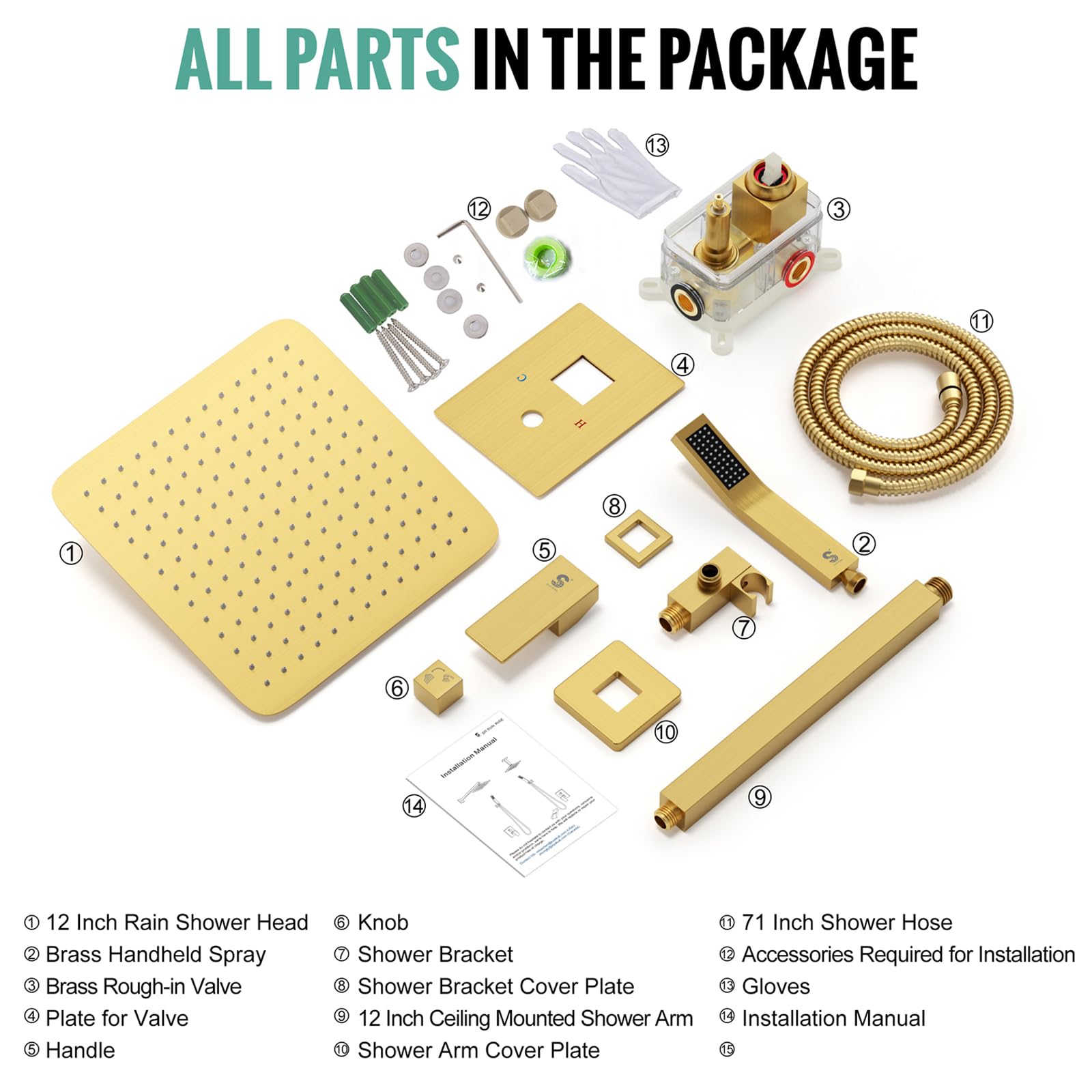 Ceiling Trim Kit Shower Set (Square)