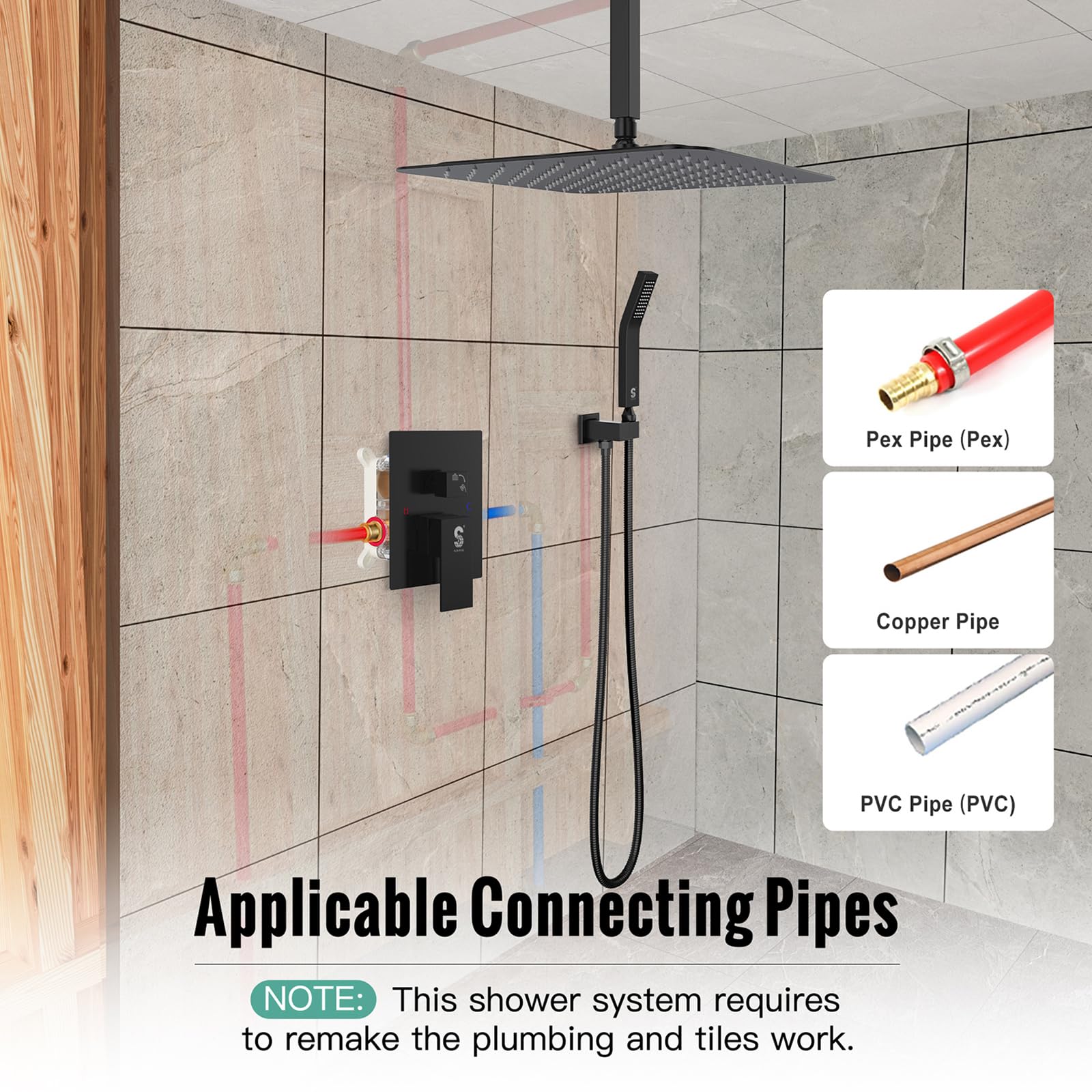 Ceiling Trim Kit Shower Set (Square)