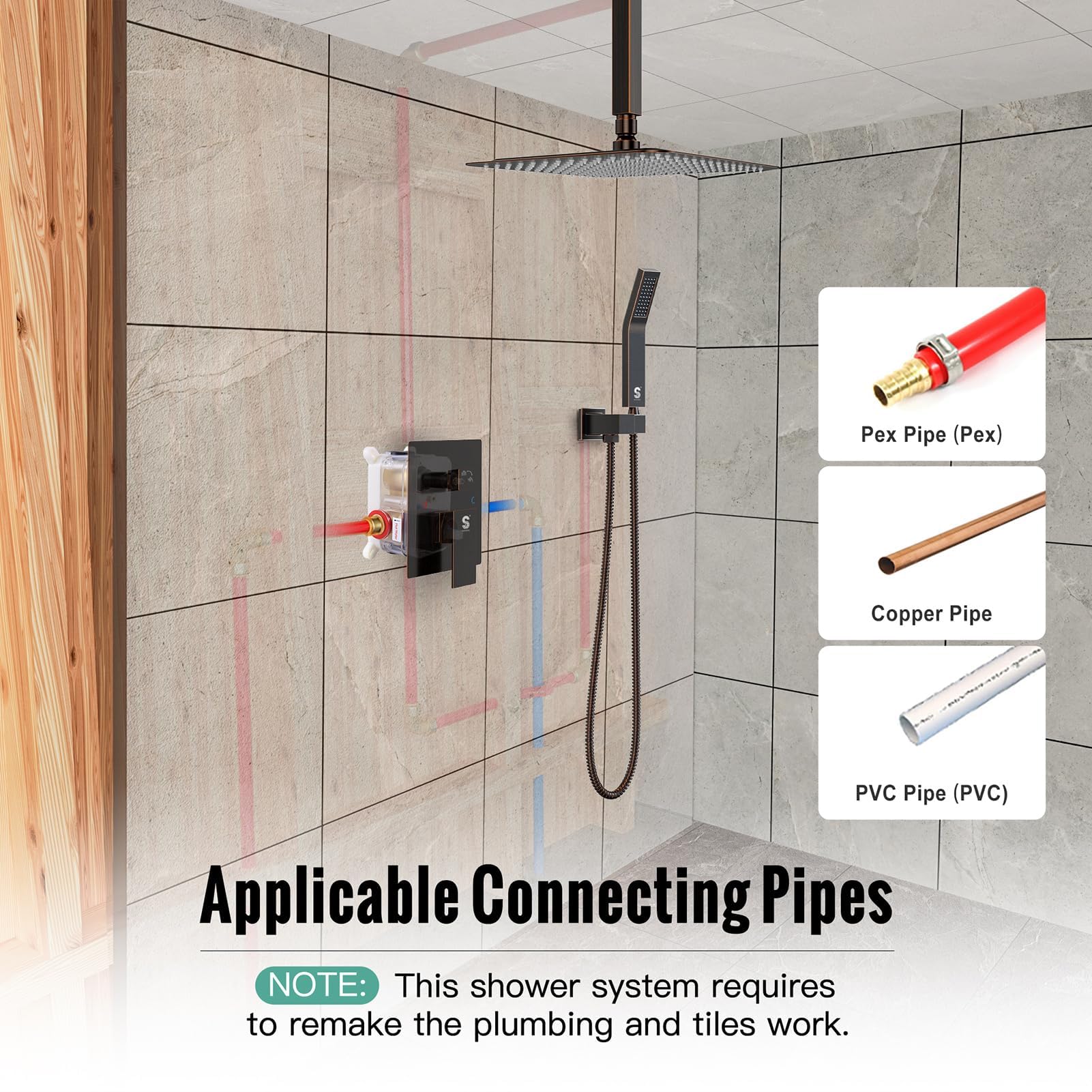 Ceiling Trim Kit Shower Set (Square)