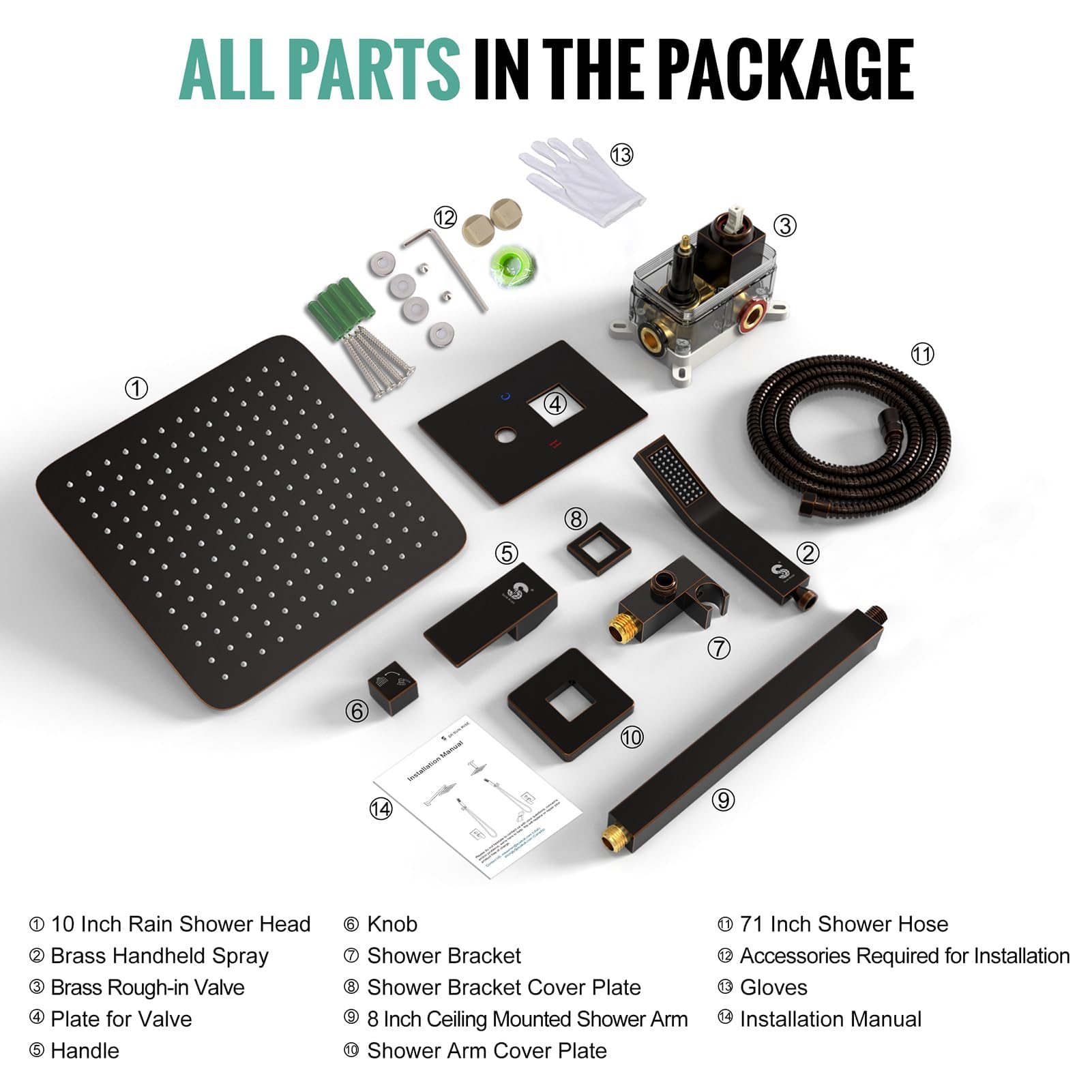 Ceiling Trim Kit Shower Set (Square)