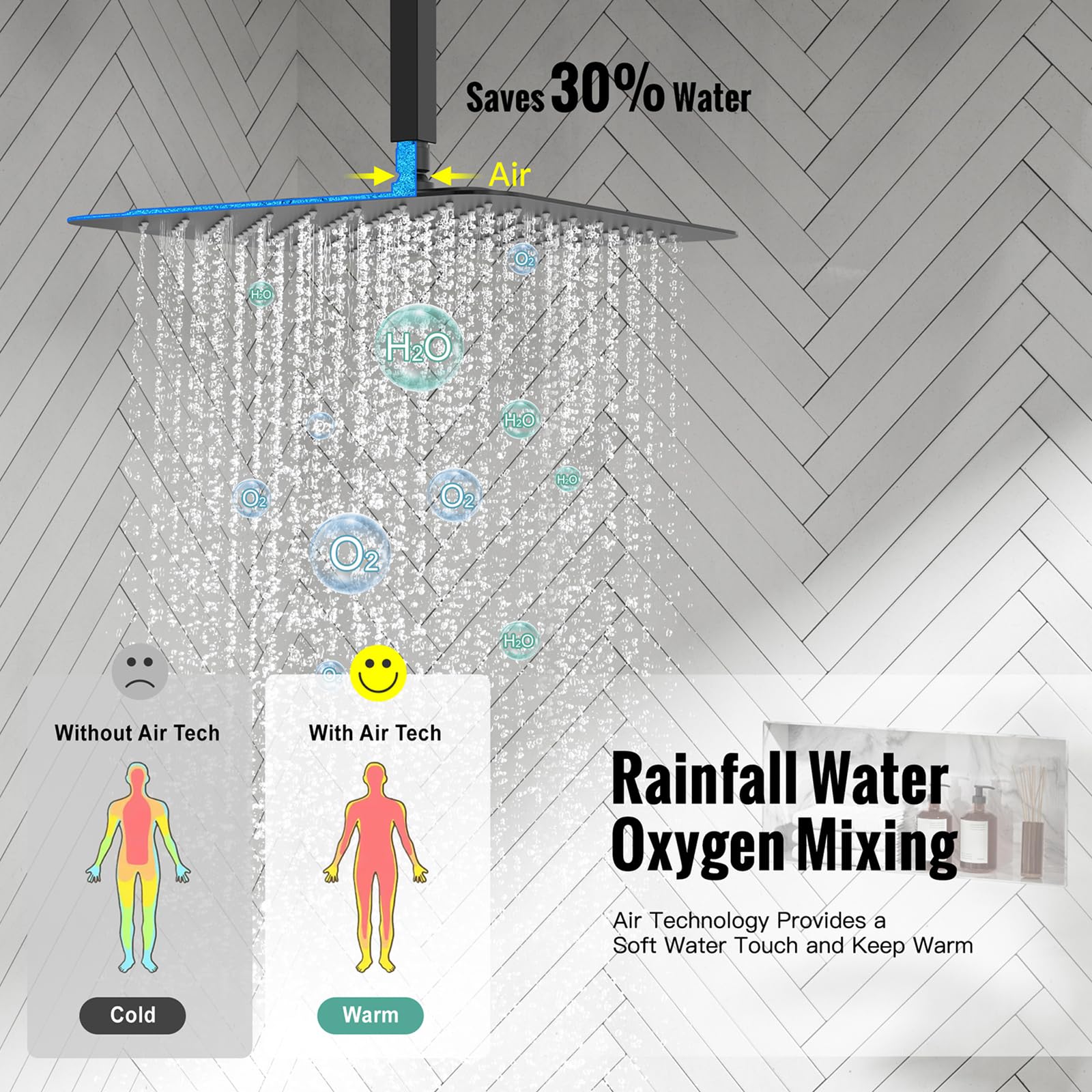 Ceiling Trim Kit Shower Set (Square)